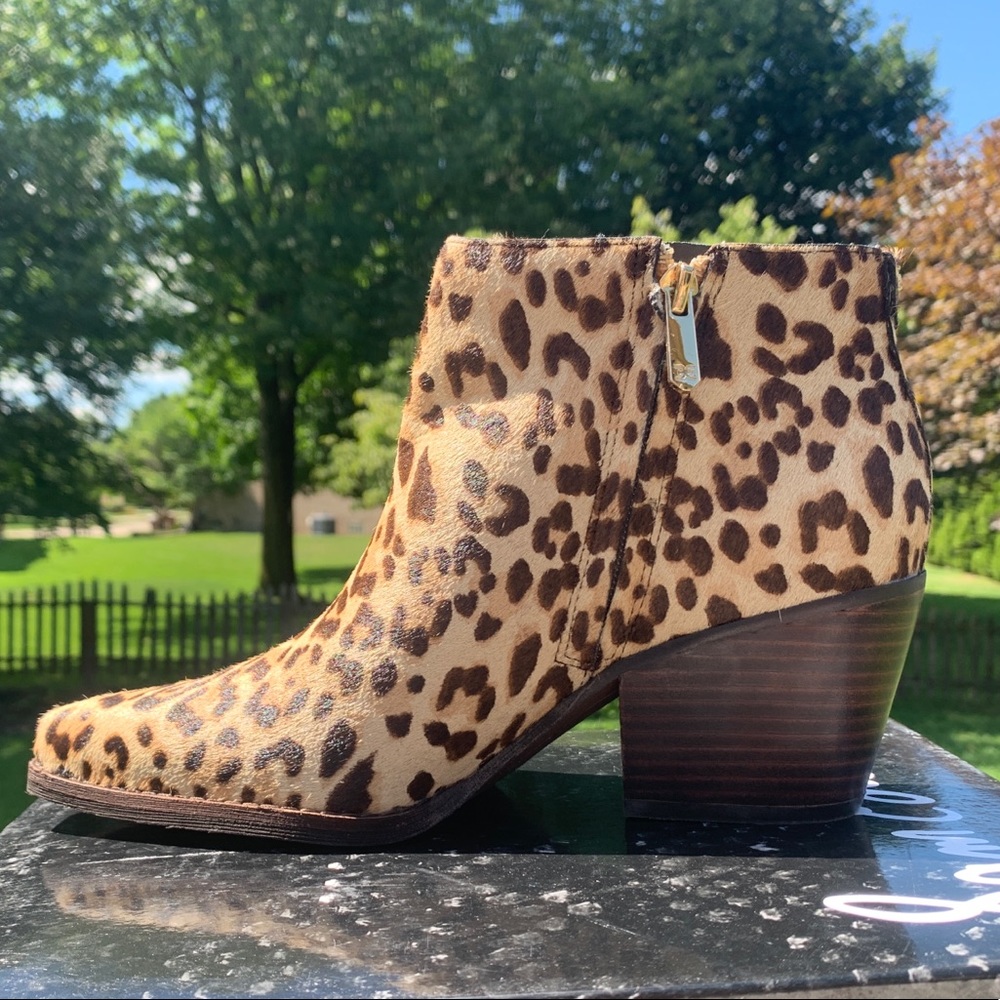 SAM EDELMAN Walden Bootie Ankle Boot Leopard Sand - Picture 4 of 9